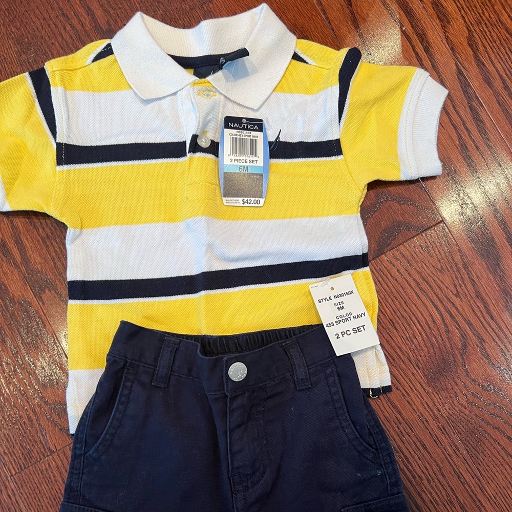 Nautica. Two piece boys set. Size 6 months. NWT